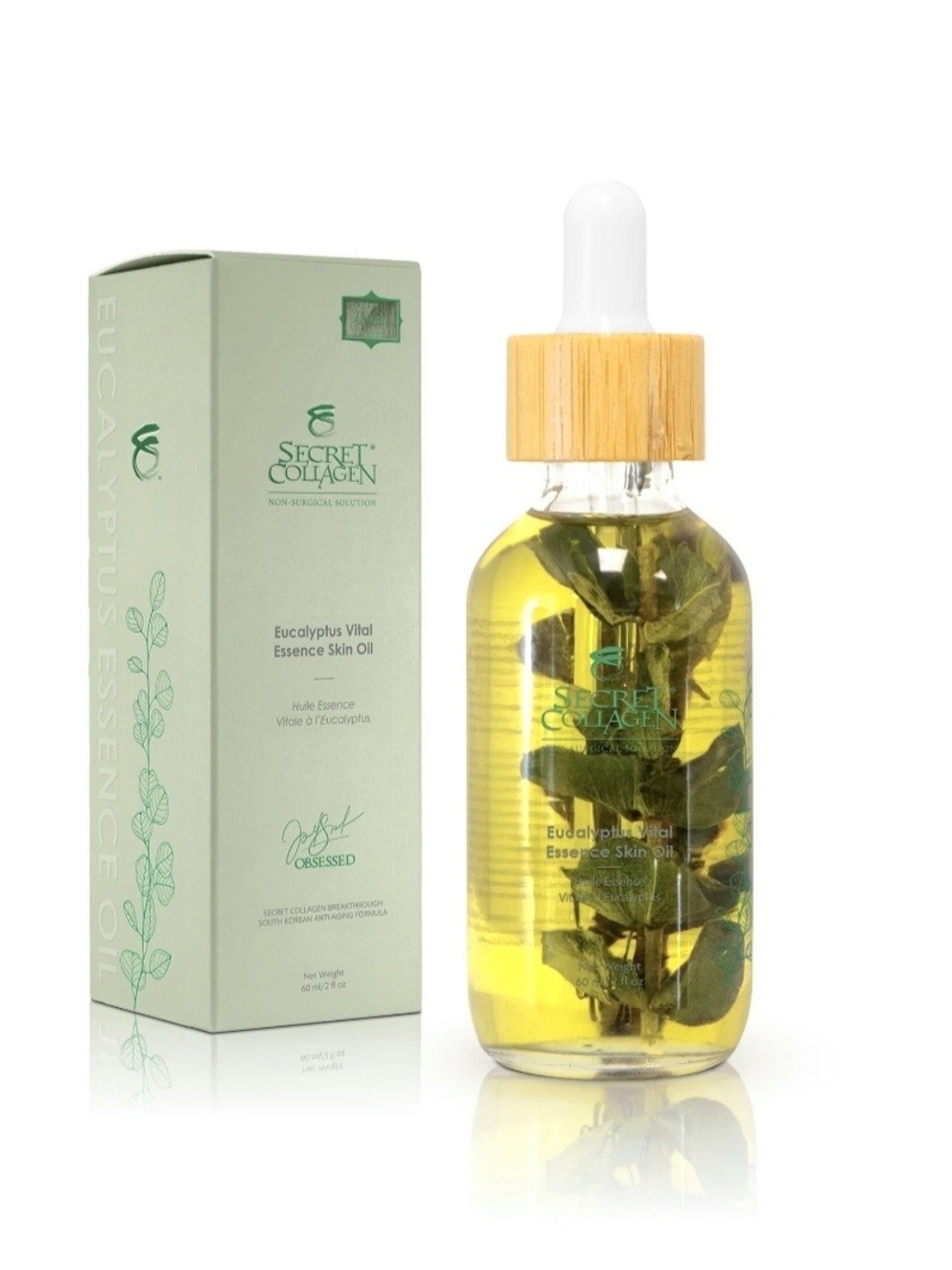 NWT Secret Collagen Eucalyptus Vital Essence Skin Oil 2oz $250 Retail